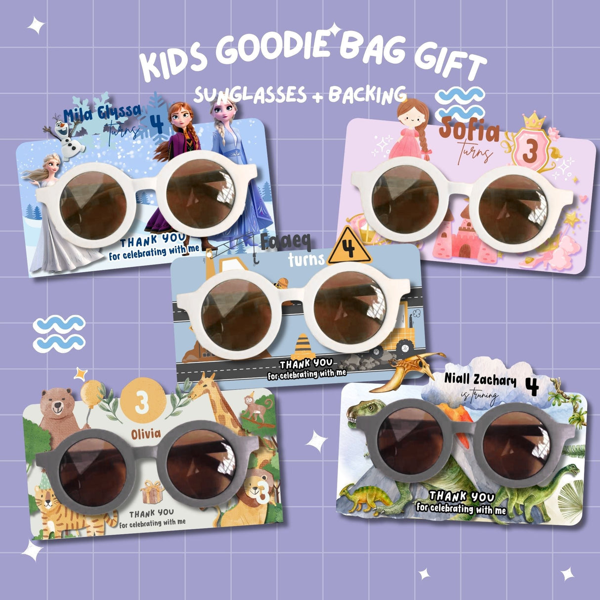 Sunglasses with Backing