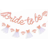 Bride To Be Banner with Dress and Diamond - Rose Gold