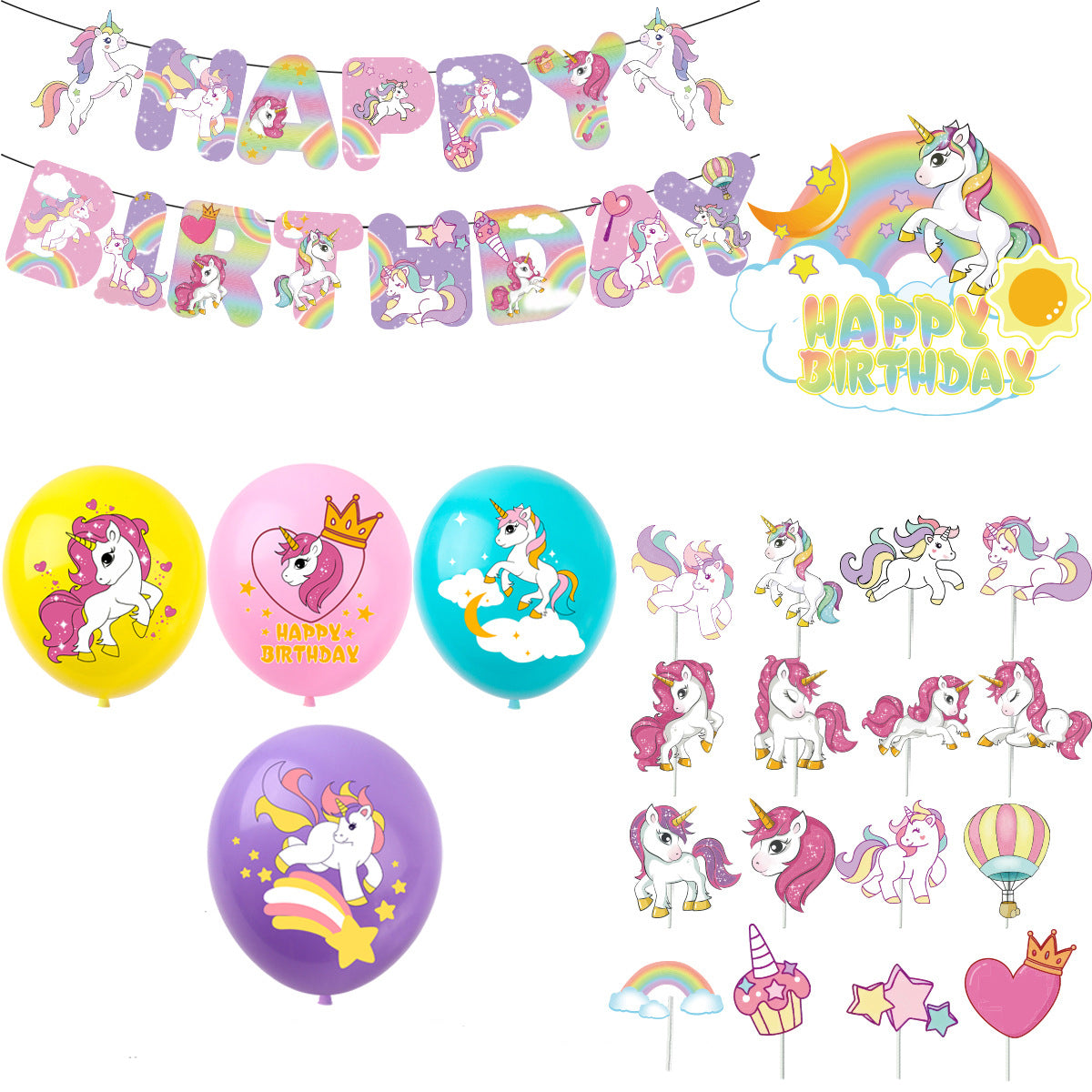 Unicorn Birthday Balloon Pack