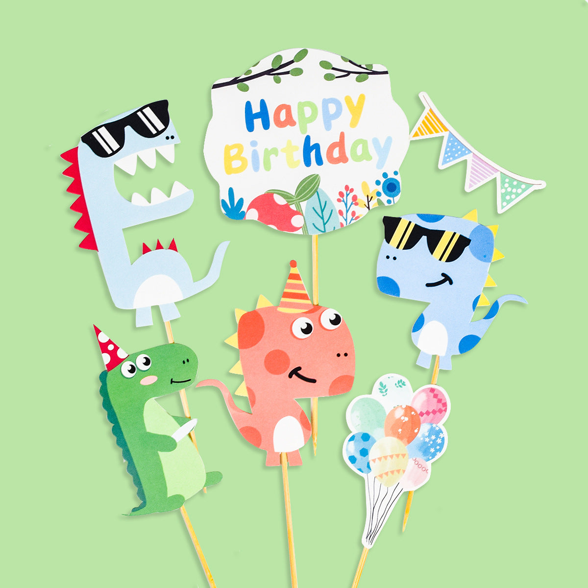 Dinosaur Jungle Safari Birthday Cake Cupcake Topper Individual