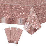 Rose Gold Glitter Disposable Table Cloth