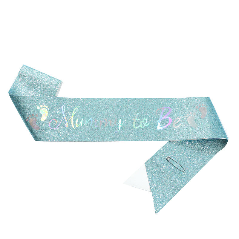 Lake Blue "Mummy to Be" Satin Sash