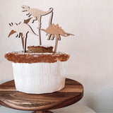 Wooden Dinosaur Cake Topper Decoration