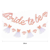 Bride To Be Banner with Dress and Diamond - Gold