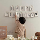 Happy Birthday Paper Banner - Beige