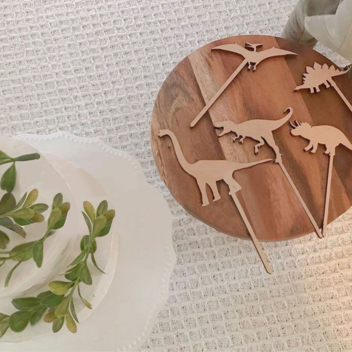 Wooden Dinosaur Cake Topper Decoration