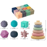 Montessori Sensory Toys Stack Building Blocks and Soft Teething Toys for Babies