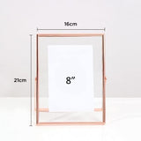Rose Gold Metal Glass Photo Frames