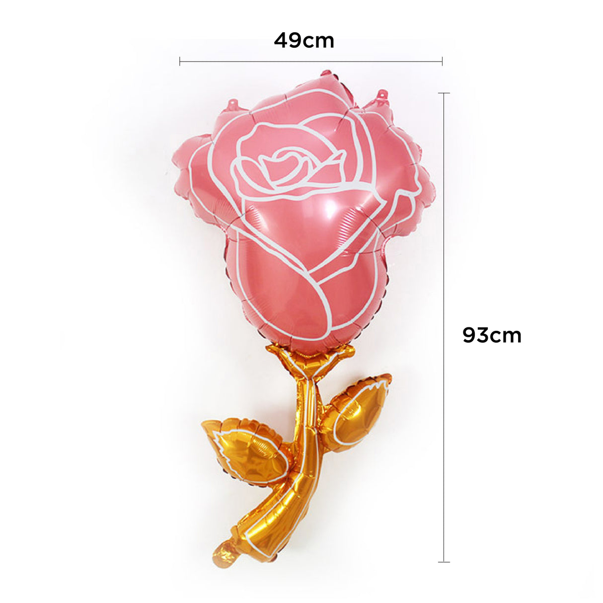 Pink Rose Flower Shaped Foil Balloon
