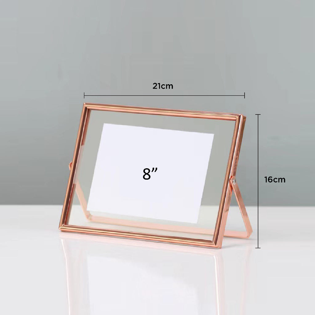 Rose Gold Metal Glass Photo Frames