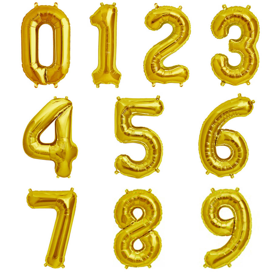 32 inch Gold Number Foil Balloon