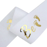 Gold on White "Mummy to Be" Satin Sash