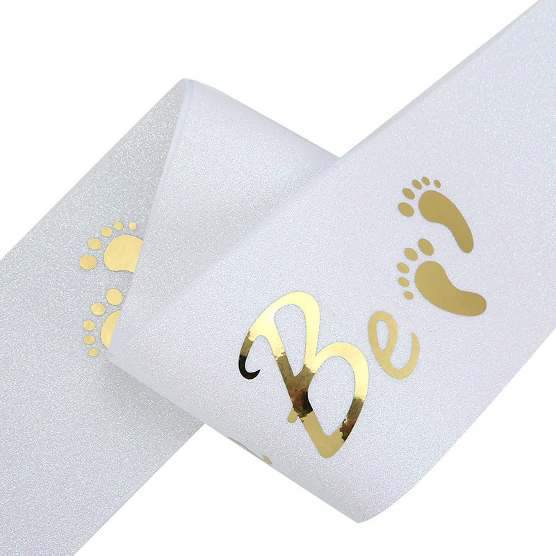 Gold on White "Daddy to Be" Satin Sash