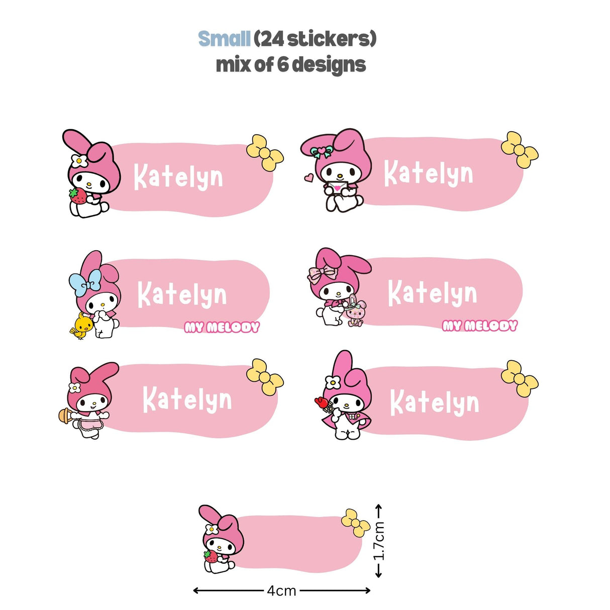 Melody Personalized Name Sticker Set