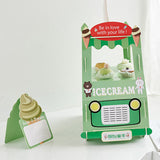 Kids Cake Cupcake Dessert Stand - Green Ice Cream Truck