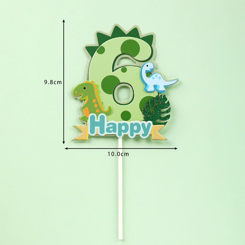 Creative Dinosaur Number Cake Topper