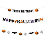 Happy Halloween Trick or Treat Ghost Pumpkin Bat Banner