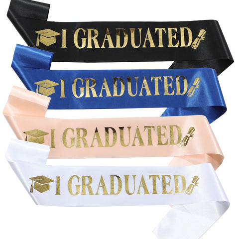 Graduation Sash (Black/Blue/White/Rose Gold)
