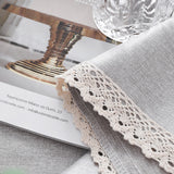 Japanese Style Cotton Linen Table Cloth - Lake Blue