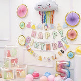 [SG Seller] - Pastel Color Theme Birthday Banner Balloon Candle Party Decoration