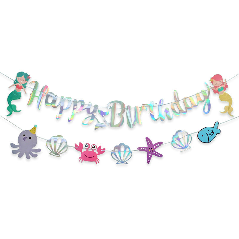 Mermaid Happy Birthday Garland Banner