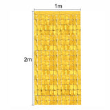 Sequin Tinsel Curtain Backdrop Square - Gold