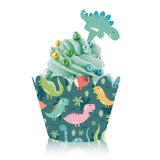 Dino Cupcake Paper Wrapper and Topper Set