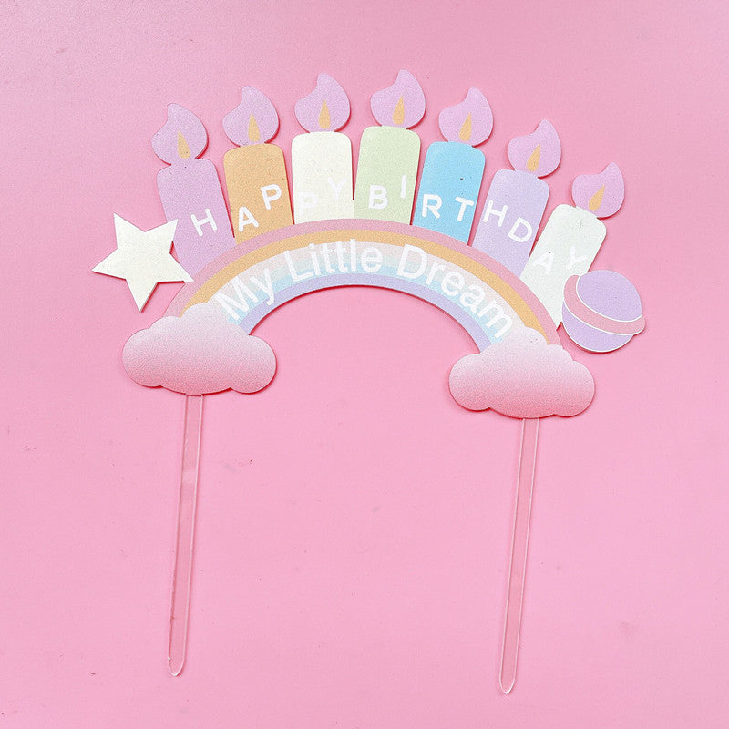 Rainbow Candle Birthday Cake Topper