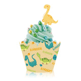 Dino Cupcake Paper Wrapper and Topper Set