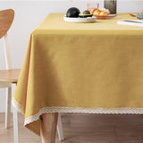 Japanese Style Cotton Linen Table Cloth - Yellow
