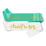 Green "Mummy to Be" + White "Daddy to Be" Sash Set