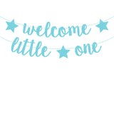 Welcome Little One Star Banner - Lake Blue