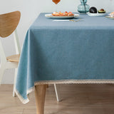 Japanese Style Cotton Linen Table Cloth - Stone Blue