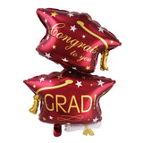 Congrats Multi Black Gold Star Graduation Foil Balloon