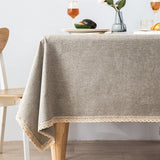 Japanese Style Cotton Linen Table Cloth - Light Coffee