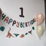 2 Lines Dino Birthday Banner Dinosaur theme