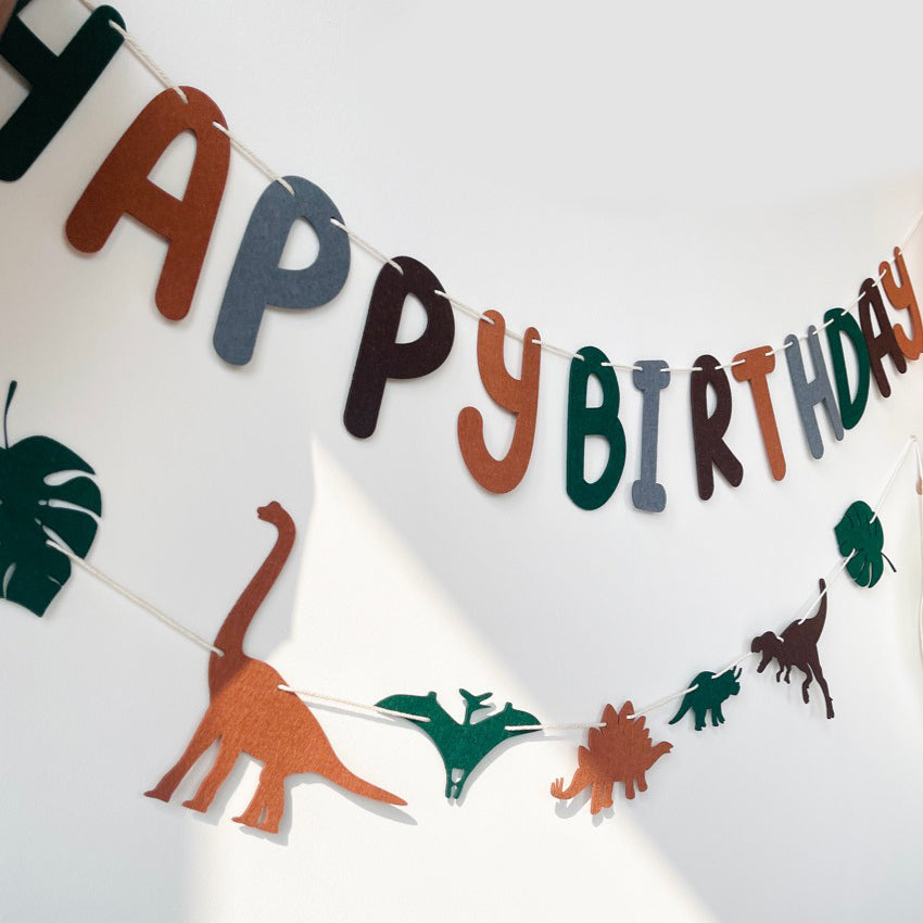 2 Lines Dino Birthday Banner Dinosaur theme