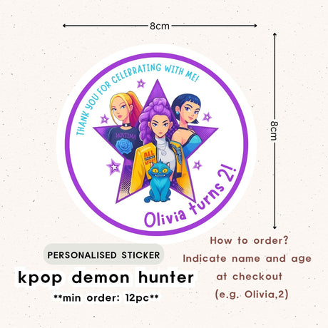 Personalised Gift Tag Custom Sticker for Birthday Party Favor Goodie Bag Corporate Gift