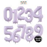 Helium Inflated -  40 inch Pastel Purple Number