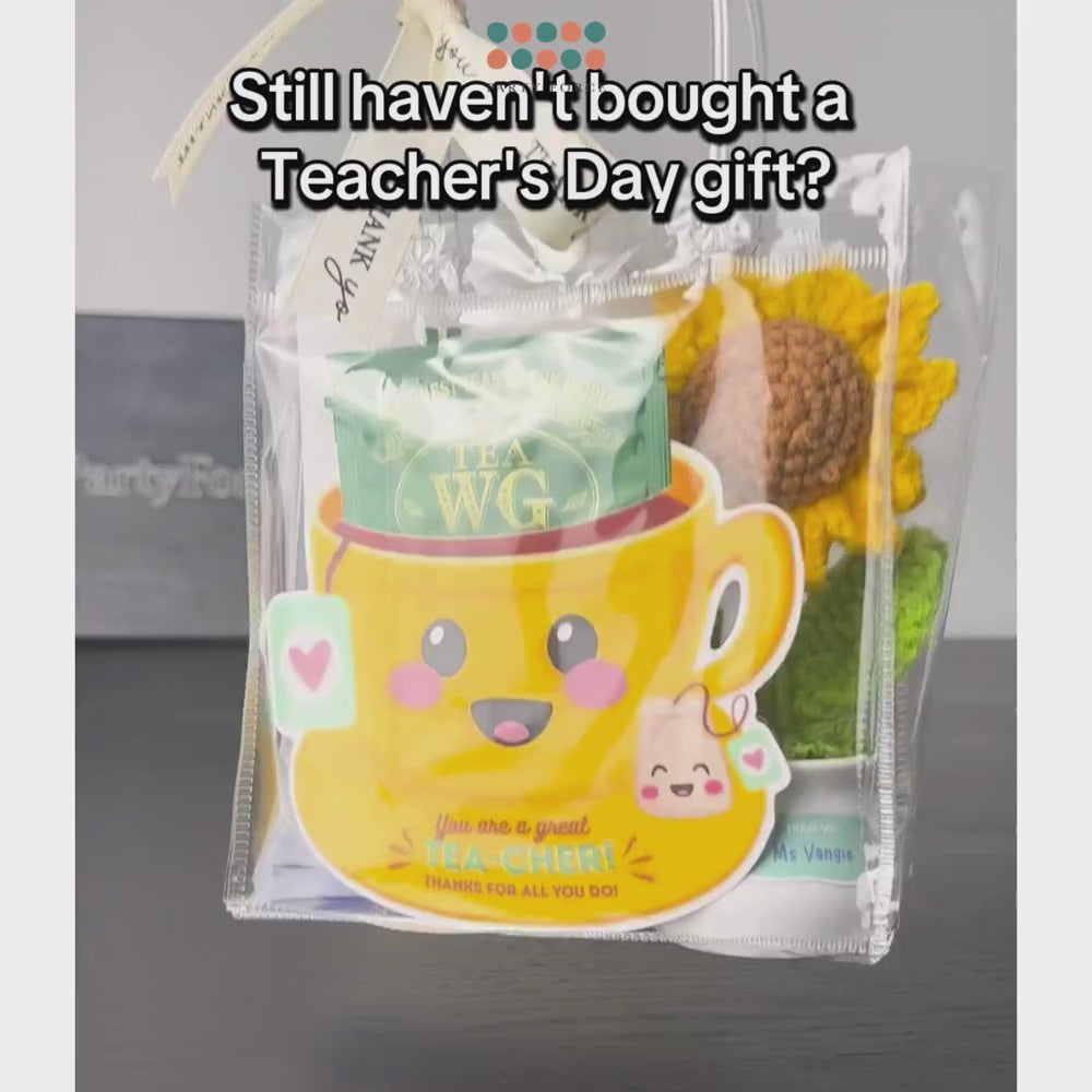Teacher's Day Gift Sunflower Pot Thank You Teacher Stamp Appreciation Gift Card