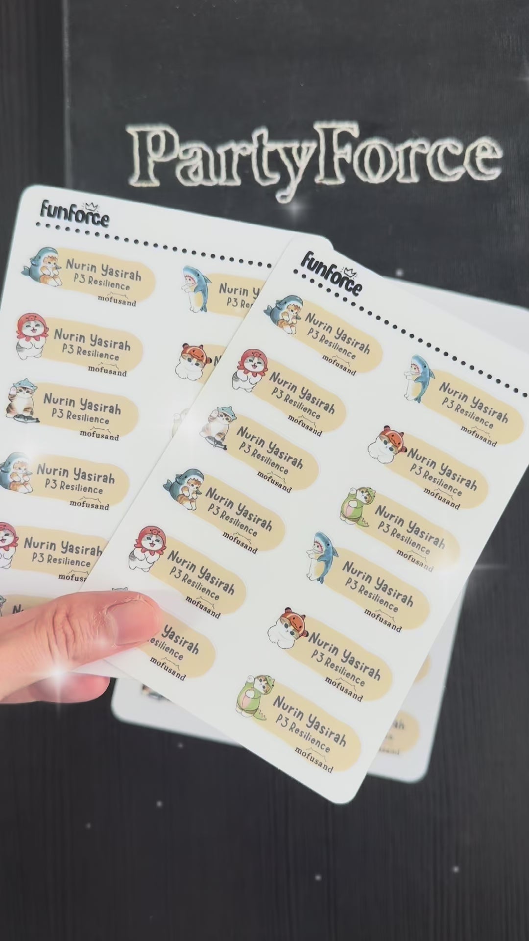 Mofusand Personalized Name Sticker Set