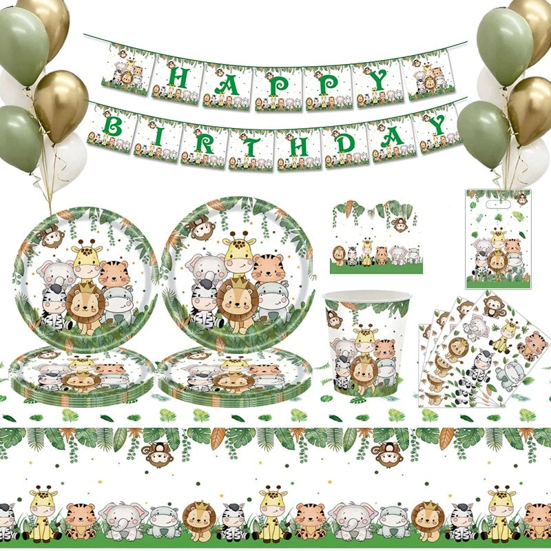Animal Safari theme party balloon for Happy birthday Party Decoration