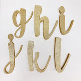 Happy Birthday Banner Custom Cursive Glitter Gold Script Font Banner