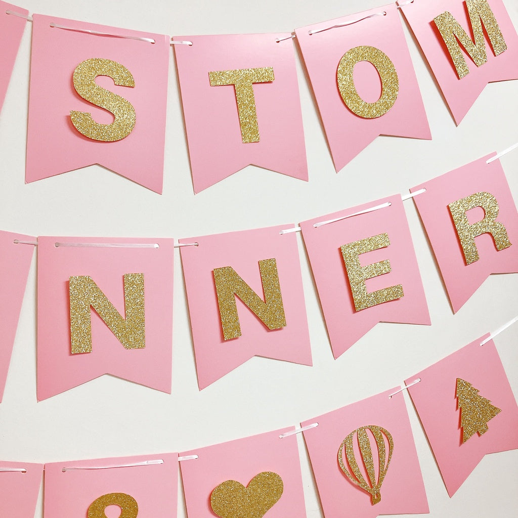 Happy Birthday Banner Pink DIY Customised Banner for Birthday party wedding event decoration