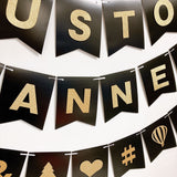 Happy Birthday Banner Black DIY Customised Banner for party wedding event decoration