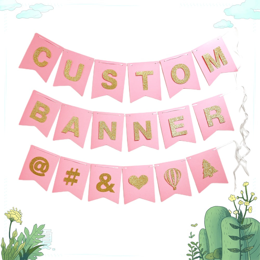 Happy Birthday Banner Pink DIY Customised Banner for Birthday party wedding event decoration
