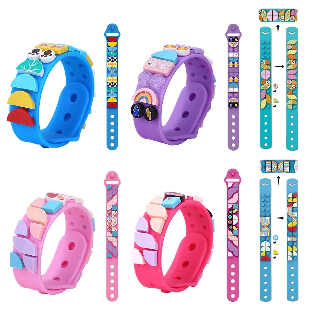 [SG seller] Christmas DIY Dots Bricks Kids Block Bracelet Wristband party goodie bag gift