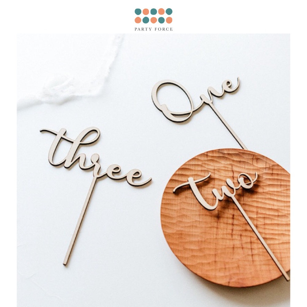 [SG Seller] - Birthday 100days number wooden cake topper