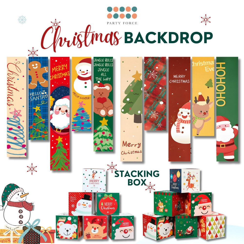 Christmas Banner balloon Decoration Backdrop Stacking display box Photo props