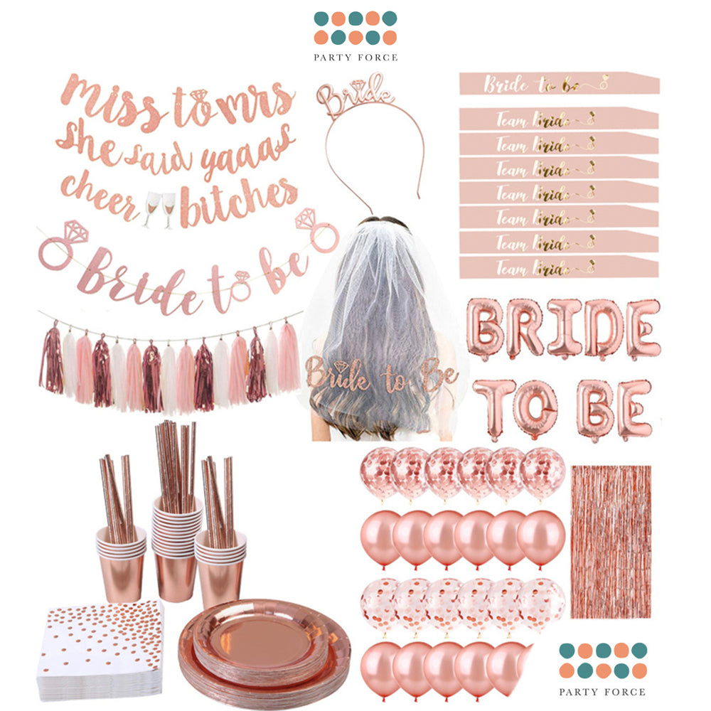 Bride to be Sash Tiara Veil Robe Bridal Shower Balloon Hen Party Bachelorette Party